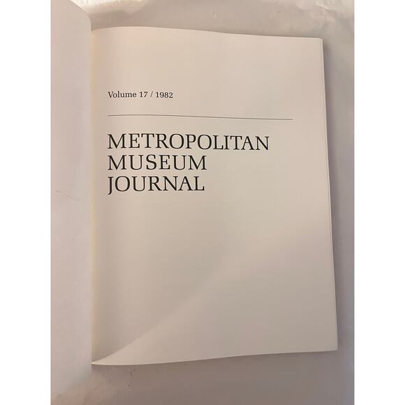 METROPOLITAN MUSEUM JOURNAL Volume 17 / 1982 - Picture 5 of 16